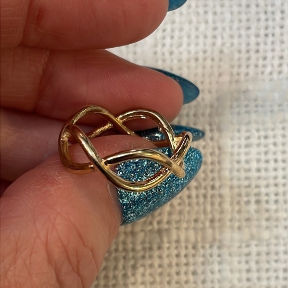 💐5/25 gold open wave simple band elegant dainty ring - Picture 3 of 7